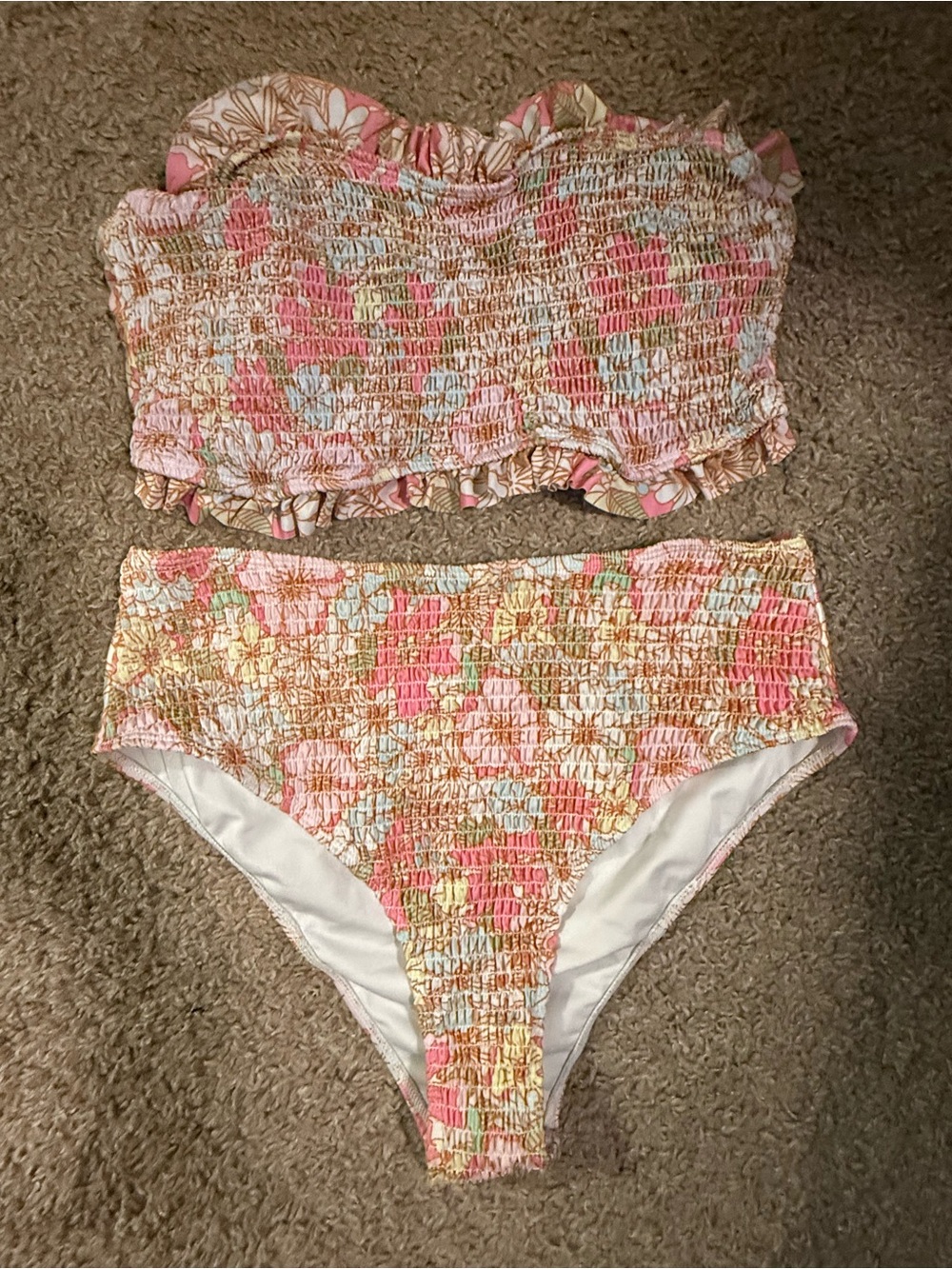 Floral bikini with strapless top